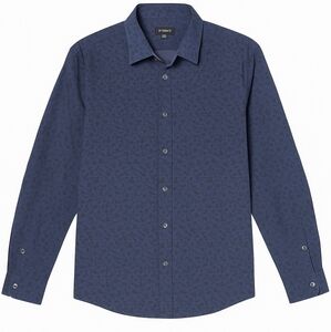 EXPRESS | Men’s Slim Fit Navy Floral Button Down Shirt | Size Large